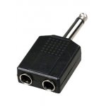 2-160 (NP-565), переходник 6.35мм штекер моно-2 x 6.35мм гнездо моно пластик