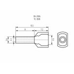НАКОНЕЧНИК ШТЫРЕВОЙ ВТУЛОЧНЫЙ изолированный   F-8мм 2х1.5мм² (НШВи(2) 1.5-8 / НГи2 1,5-8 / TE-1508) черный  REXANT