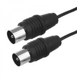 ВЧ кабель ТВ штекер - ТВ штекер, длина 10 метров, черный (тонкий кабель)  REXANT