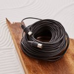 ВЧ кабель, ТВ гнездо - ТВ штекер, длина 25 метров, чeрный (тонкий кабель)  REXANT