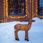 Акриловая светодиодная фигура "Бурый олень" 100 см, 380 светодиодов