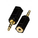 2-011G, переходник 3.5мм штекер стерео - 2.5мм гнездо стерео пластик "позол."