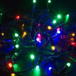 НИТЬ 10м, черный ПВХ, 100 LED Мультиколор, соединяется, 24В (нужен трансформатор 531-100 или 104-127)