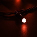 НИТЬ 10м, черный ПВХ, 100 LED Красные, соединяется, 230В (нужен шнур питания 303-500/303-500-1)