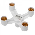 Разветвитель цокольный Е27-4хЕ27 (поворотный цоколь) белый REXANT