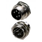 1-562-5, разъем MIC-16 5Pin,  "штекер", металл на корпус