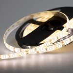 LED лента 12 В, 12 мм, IP65, SMD 5730, 60 LED/m, 12 V, Телый белый (3000 K) (катушка 5 метров)