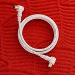 Шнур ТВ штекер - ТВ штекер, угловой, длина 1,5 метра, белый  REXANT