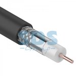 Кабель RG-6U (75 Ом), CCS/Al/Al (0,9/Al/32*0,12 мм) 48%, (бухта 100 м), черный (OUTDOOR) PROconnect