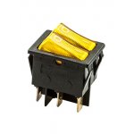 797 ПЕРЕКЛЮЧАТЕЛЬ 6 КОНТ. 250В/15.0А ЖЕЛТЫЙ С ПОДСВЕТКОЙ (767)
