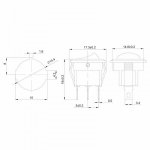 Выключатель клавишный круглый 250V 3А (3с) ON-OFF красный  с подсветкой  Micro  (RWB-106, SC-214)  REXANT
