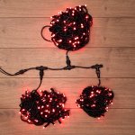 Клип лайт 24В, 3 нити по 20 м, свечение с динамикой, 399 LED Красные, не соединяется