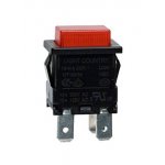 LC-8304BROT2-G, кнопка красная без фиксации с подсветкой 250В 10A (аналог EP-11)