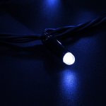 НИТЬ 10м, черный ПВХ, 100 LED Синие, соединяется, 230В (нужен шнур питания 303-500/303-500-1