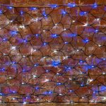 СЕТЬ 2х0,7м, черный ПВХ, 176 LED БЕЛЫЕ/СИНИЕ, соединяется