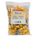 НАКОНЕЧНИК КОЛЬЦЕВОЙ изолированный ø10.5мм 4-6мм² (НКи 6.0-10 / НКи5,5-10 / RV5.5-10) желтый  REXANT