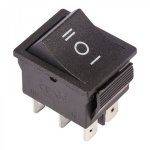 Выключатель клавишный 250V 15А (6с) ON-OFF-ON черный  с нейтралью (RWB-508, SC-767)  REXANT