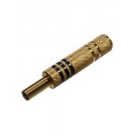 1-155G черный, разъем аудио 6.35мм гнездо стерео металл "позол." на кабель