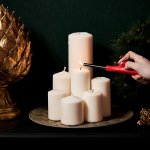 Бытовая газовая пьезозажигалка с классическим пламенем многоразовая (1 шт.) красная  СК-306  СОКОЛ