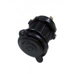 3-413-1, Разъем питания гнездо автоприкуриватель влагозащищенное, пластик на корпус, 2 клеммы на каб