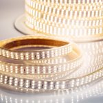 LED Лента 220В, 7.5x20мм, IP67, SMD 2835, 276 LED/м, Теплый белый, 50м, без устан.набора