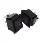 Выключатель клавишный 250V 15А (6с) (ON)-OFF-(ON) черный  с нейтралью  Б/Фикс  (RWB-508, SC-767)  REXANT