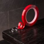 Двухсторонний скотч, прозрачный на 100% акриловой основе 12 мм (ролик 5 м)  REXANT