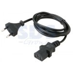 Шнур сетевой, вилка - евро-разъём С13, кабель 2x0,75 мм², длина 1,8 метра (PE пакет)   REXANT