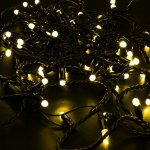 НИТЬ 10м, черный ПВХ, 100 LED Желтые, соединяется, 230В (нужен шнур питания 303-500/303-500-1)