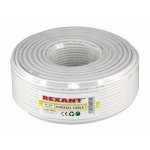 Кабель 3С-2V (75 Ом), CCS/Al/Al (0,5/Al/32*0,12 мм) 48%, (бухта 100 м), белый REXANT