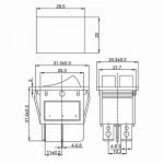 Выключатель клавишный 250V 15А (6с) ON-OFF зеленый  с подсветкой  ДВОЙНОЙ  (RWB-511, SC-797)  REXANT