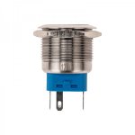 Кнопка  антивандальная Ø22 12В Б/Фикс (6с) (ON)-OFF/(OFF)-ON подсв/синяя  REXANT