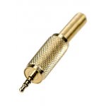 1-023G, штекер аудио-видео 2.5мм 4 контакта металл на кабель "позолоченный"