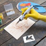 Выжигатель REXANT (набор паяльник-выжигатель), 22 насадки, подставка, 230 В, 20/50 Вт (ZD-725B)