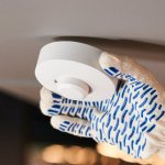 Датчик движения потолочный микроволновый ДДПМ 01, 120°/360°,1200 Вт,10-2000Лк, 3-10 м,10-900 сек,5,8ГГц. REXANT