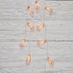 Гирлянда светодиодная «Кристаллы» бронзовые 1,5 м, прозрачный ПВХ, 10 LED, теплая белая, питание 2 х АА