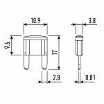 Предохранитель автомобильный "мини" 20А REXANT