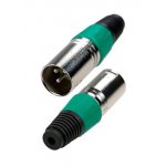 1-503 GR, разъем XLR 3 контакта штекер металл цанга на кабель зеленый