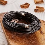 ВЧ кабель, ТВ гнездо - ТВ штекер, длина 15 метров, чeрный (тонкий кабель)  REXANT