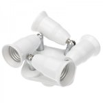 Разветвитель цокольный Е27-4хЕ27 белый REXANT