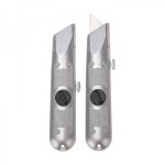 Нож с трапециевидным выдвижным лезвием REXANT, винтовой фиксатор лезвия