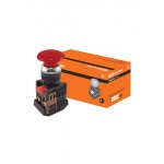 SQ0704-0015, Кнопка AEА-22 "Грибок" красный d22мм 1з+1р