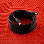 ВЧ кабель ТВ штекер - ТВ штекер, длина 10 метров, черный (тонкий кабель)  REXANT
