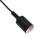 Патрон E27 силиконовый со шнуром 1 м, черный REXANT