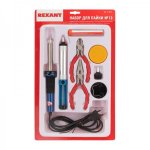 Набор для пайки №13 (паяльник 30Вт, подставка, канифоль, припой, бокорезы, тонкогубцы) (TL-1013) REXANT