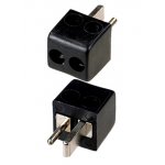 1-606, разъем аудио"точка-тире" штекер пластик на кабель черный "кубик"