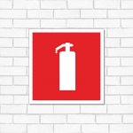Табличка ПВХ знак пожарной безопасности «Огнетушитель» 200х200 мм REXANT (10шт)