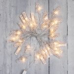 Гирлянда светодиодная «Прищепки» 30 LED, теплый белый, 5 м