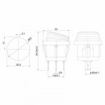Выключатель клавишный круглый 250V 6А (3c) ON-OFF зеленый  с подсветкой  ВЛАГОЗАЩИТА  REXANT