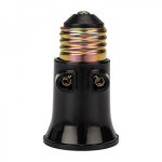 Патрон-розетка карболитовый Е27 черный, с этикеткой, REXANT